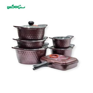 سرویس قابلمه 12 پارچه گرانیت لندگرین زرشکی